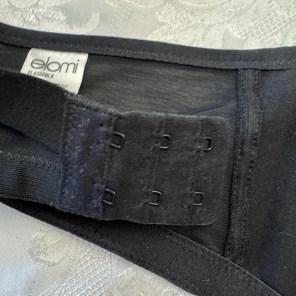 Elomi Sachi Plunge Bra Underwire Unlined‎ USA 38DDD Strappy Sheer Black New